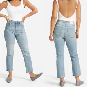 Everlane Cheeky Bootcut Cropped Jean in sunbleached blue size 27